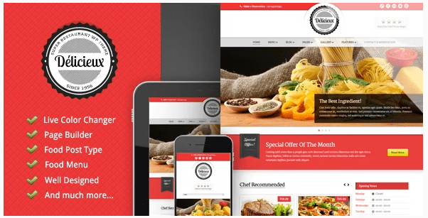 Delicieux – Restaurant WordPress Theme