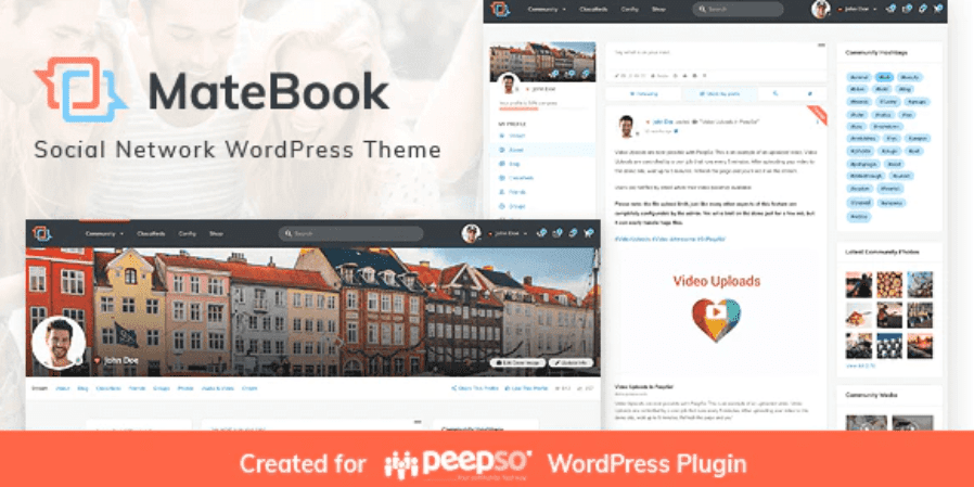 Matebook – Social Network WordPress Theme