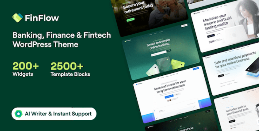 FinFlow – Banking, Finance & Fintech WordPress Theme